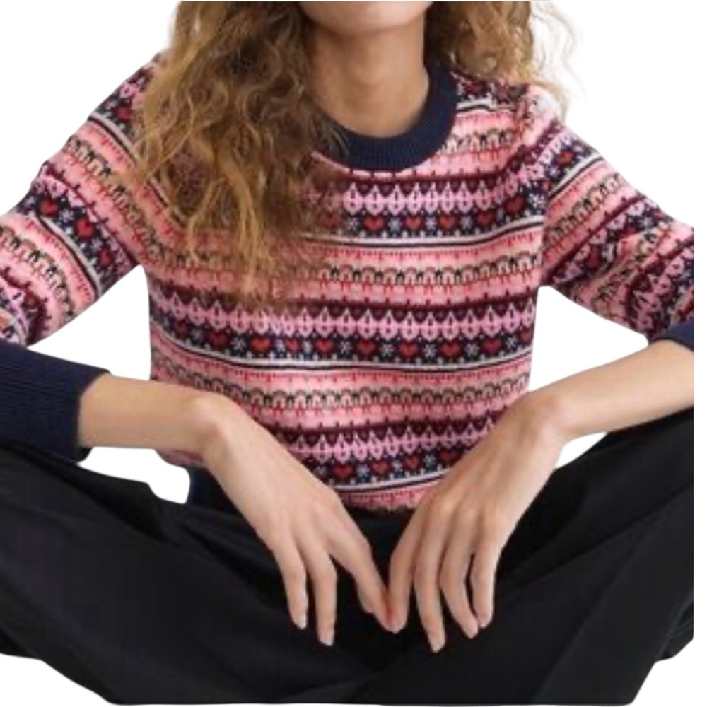 J CREW Shrunken Fair Isle crewneck sweater in Sz M